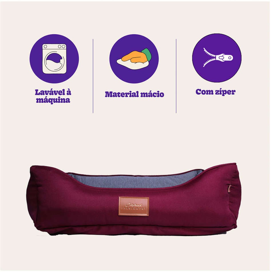 Cama Fábrica Pet London Vinho - Tam. G