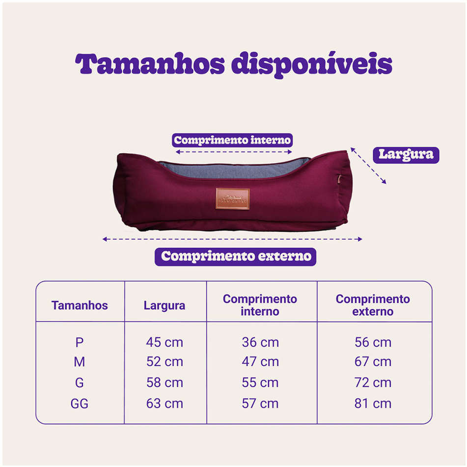 Cama Fábrica Pet London Vinho - Tam. G