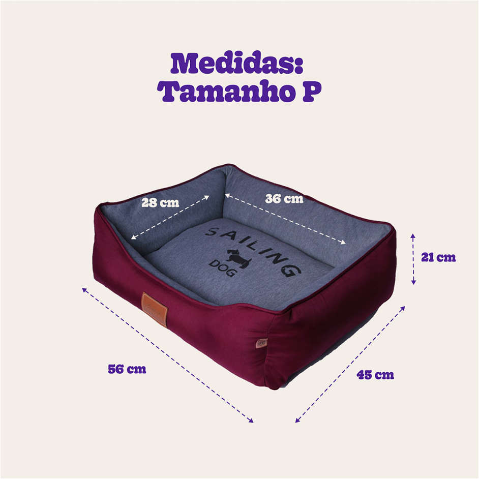 Cama Fábrica Pet London Vinho - Tam. P
