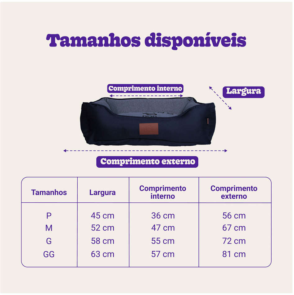 Cama Fábrica Pet London Azul - Tam. P