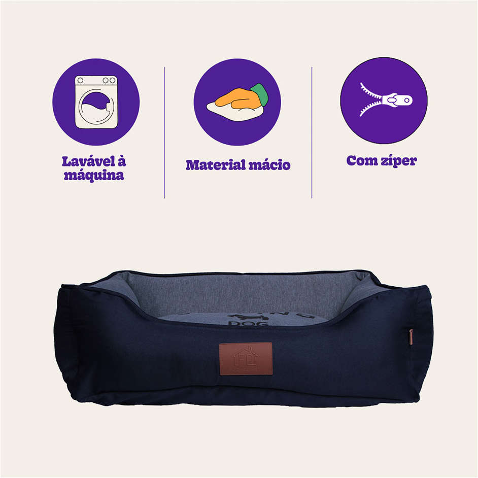Cama Fábrica Pet London Azul - Tam. P