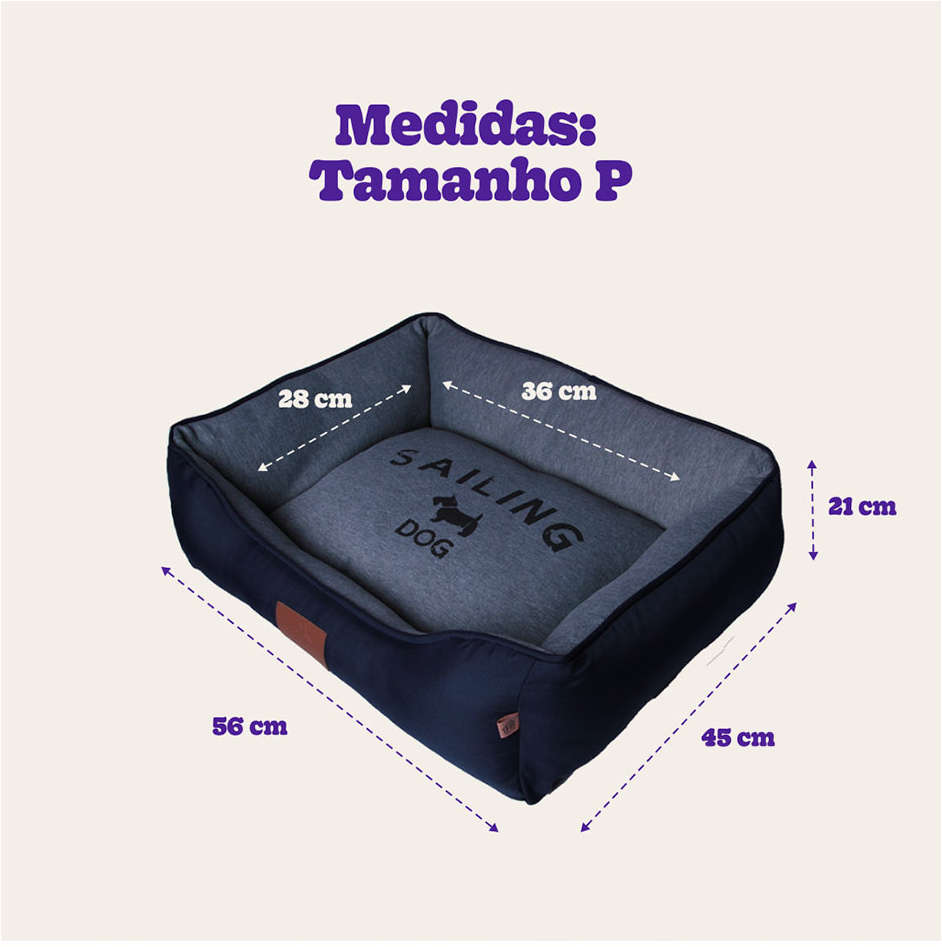 Cama Fábrica Pet London Azul - Tam. P