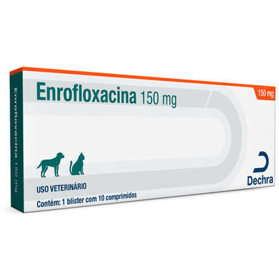 Antibiótico para Cães e Gatos Enrofloxacina Dechra 10 Comprimidos
