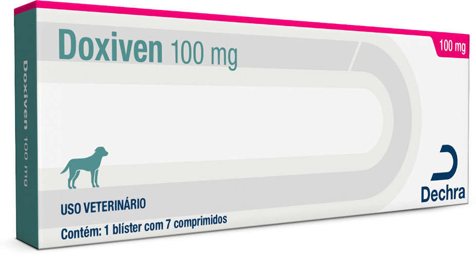 Antibiótico para Cães Doxiven Dechra 100 mg - 7 Comprimidos