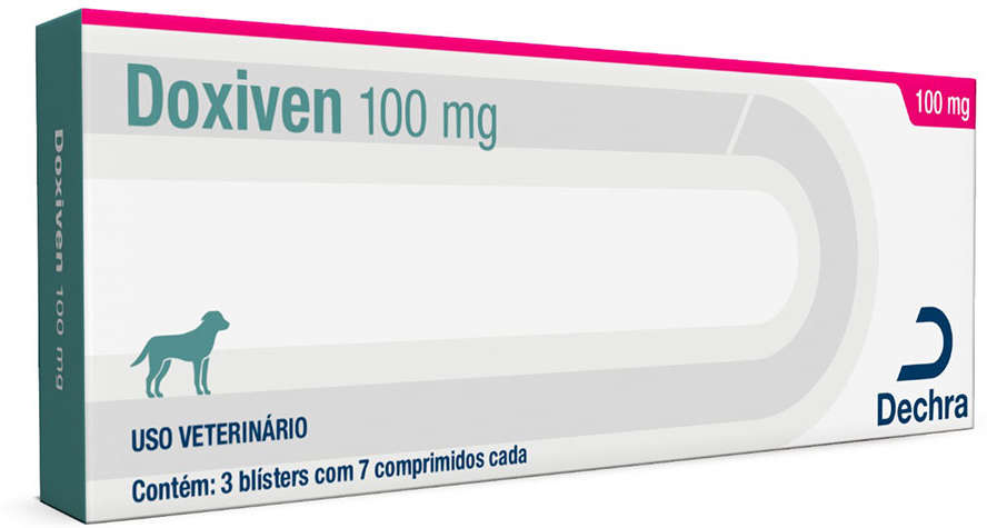 Antibiótico para Cães Doxiven Dechra 100 mg - 21 Comprimidos
