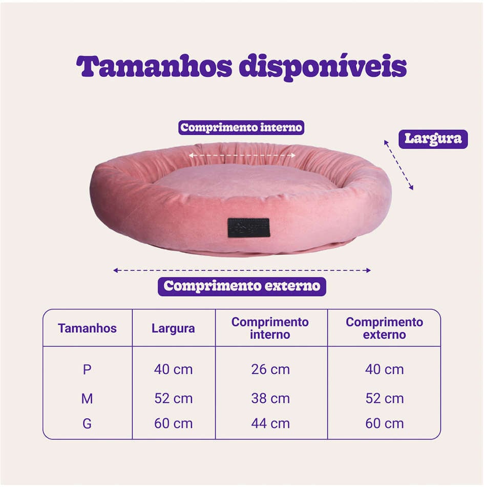 Cama Fábrica Pet Macia Zaya Rosé - Tam. P