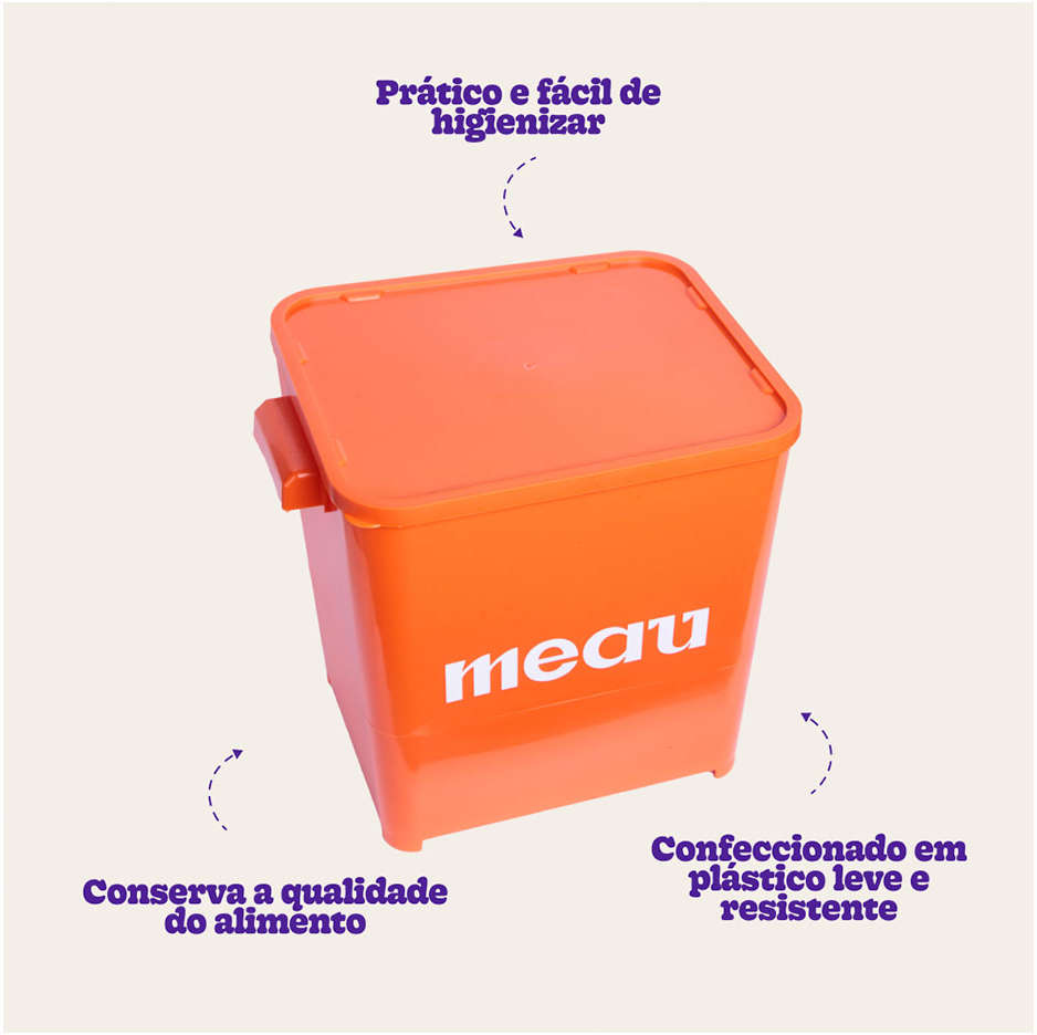 Porta Ração Meau Laranja - 6Kg