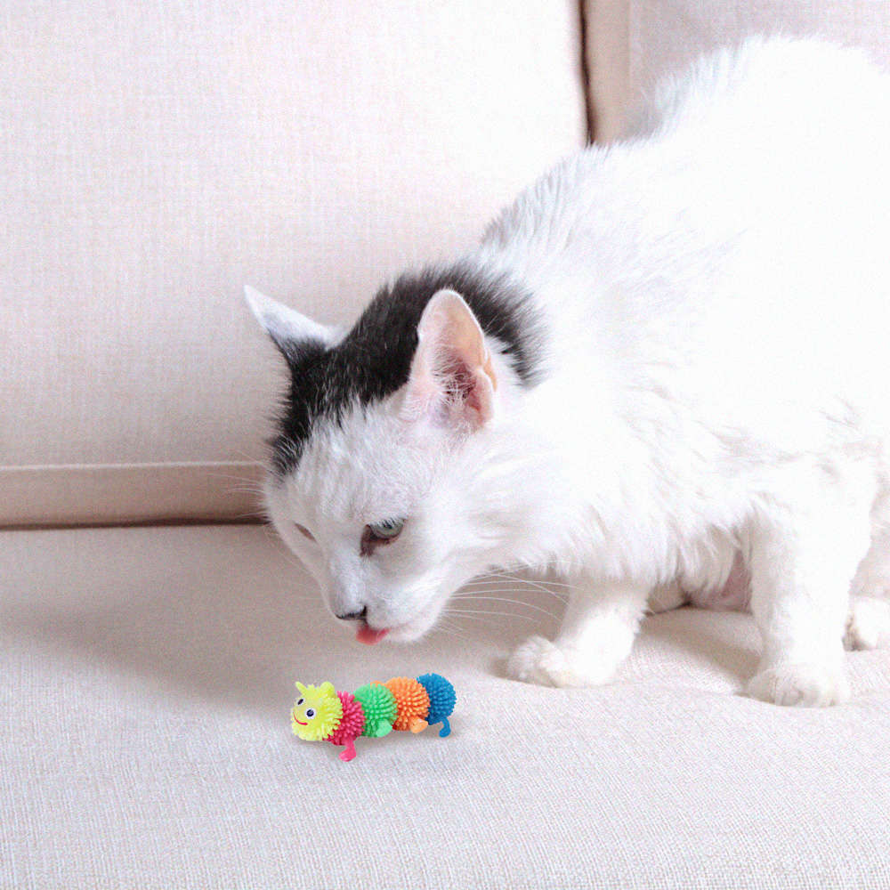 Brinquedo Kroco Centopeia Amarelo para Gatos - Tam. Único