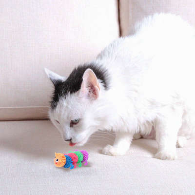 Brinquedo Kroco Centopeia Laranja para Gatos