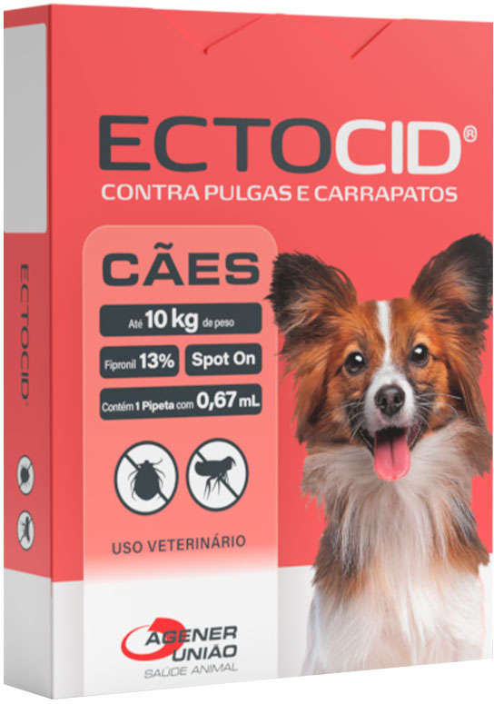Antipulgas Agener Ectocid para Cães até 10Kg - 1 Pipeta