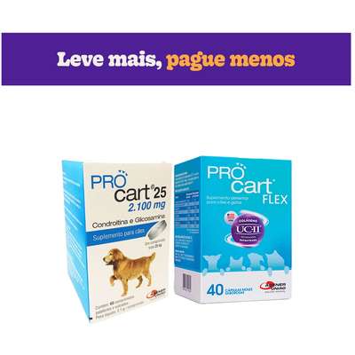 Kit Agener União Suplemento Alimentar Agener União Procart 25 60 Comprimidos e Pro Cart Flex 40 Cápsulas - KIT
