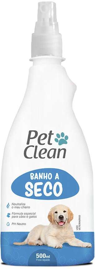 Banho a Seco Pet Clean Liquido para Cães e Gatos - 500 mL