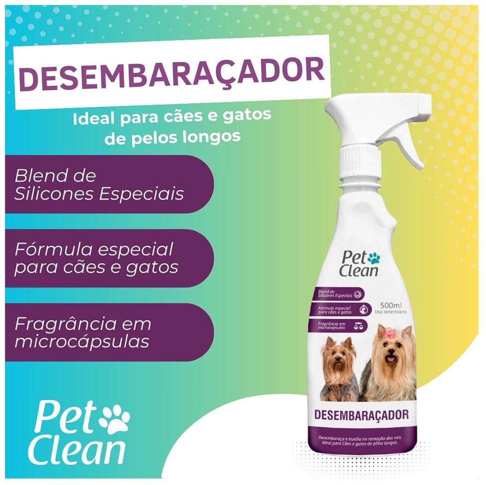Desembaraçador Pet Clean de Pelos para Cães e Gatos - 500 mL