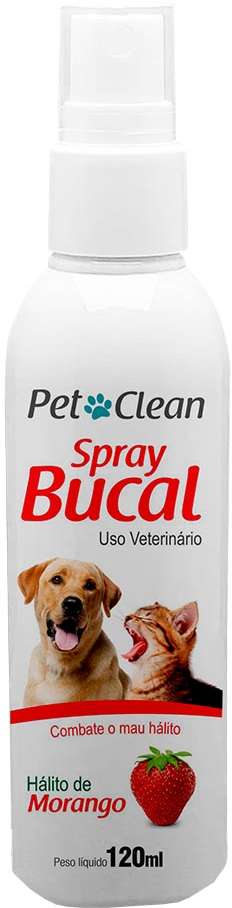 Spray Bucal Pet Clean Sabor Morango para Cães e Gatos - 120 mL