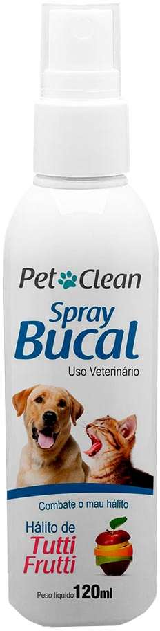 Spray Bucal Pet Clean Sabor Tuty-Fruti para Cães e Gatos - 120 mL
