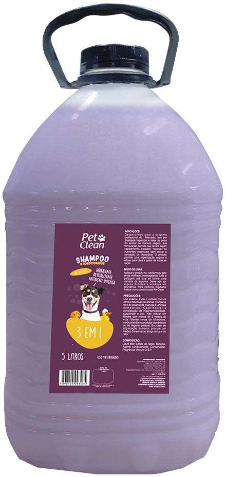 Shampoo Pet Clean 3 Em 1 para Cães - 5 Litros