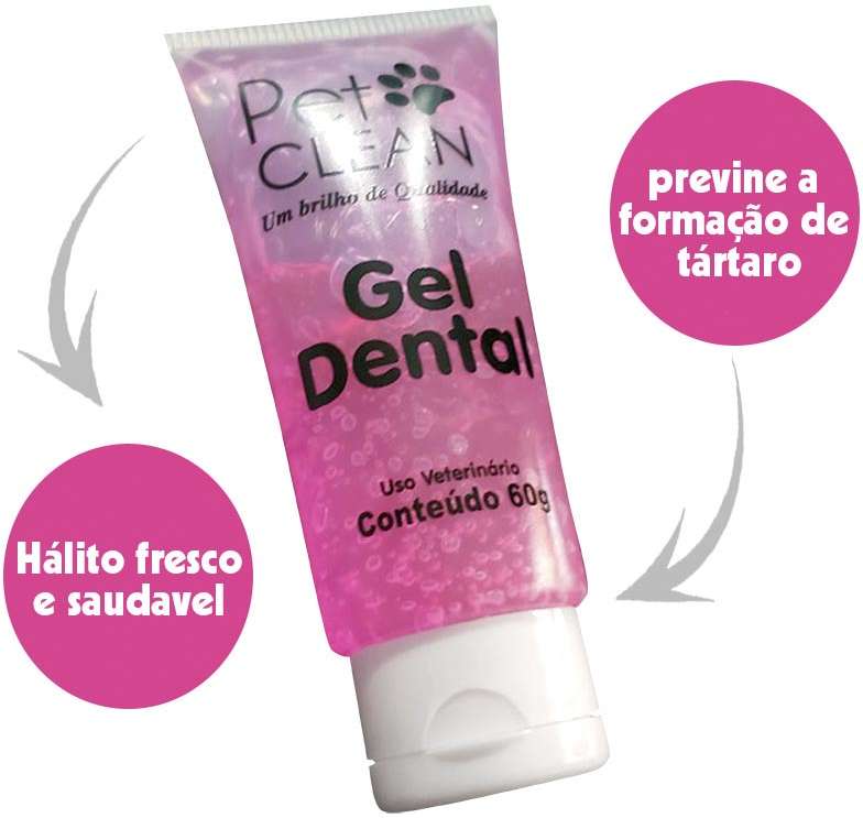 Gel Dental Pet Clean sabor Morango para Cães - 60 g