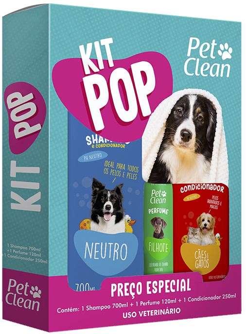 Kit Pet Clean Pop Shampoo+Perfume+Condicionador - Kit