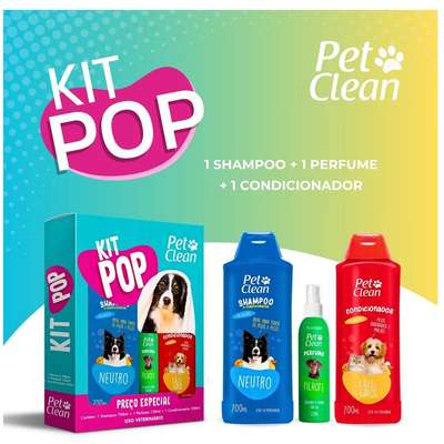 Kit Pet Clean Pop Shampoo+Perfume+Condicionador
