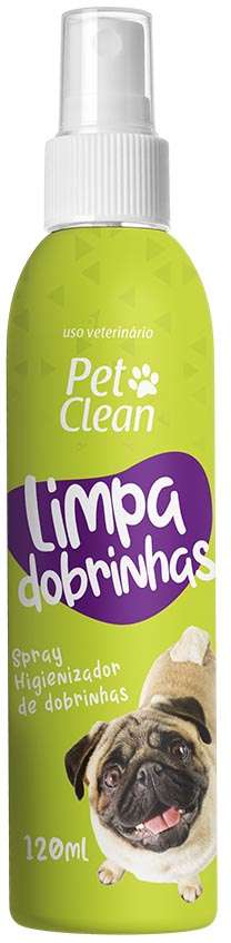 Spray Higiênizador Pet Clean Limpa Dobrinhas - 120 mL