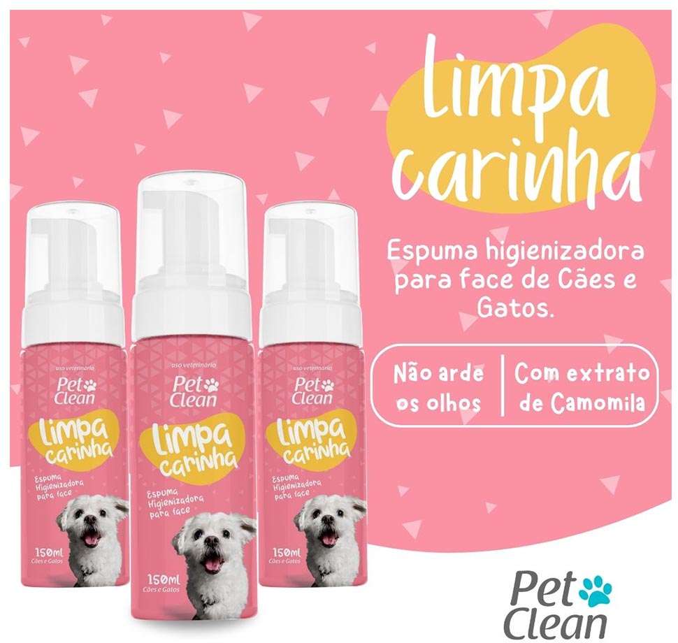 Espuma Higienizadora Pet Clean Limpa Carinha - 150 mL
