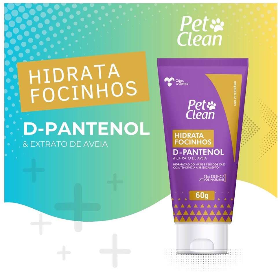 Hidrata Focinhos Pet Clean D-Pantenol e Extrato de Aveia - 60 g