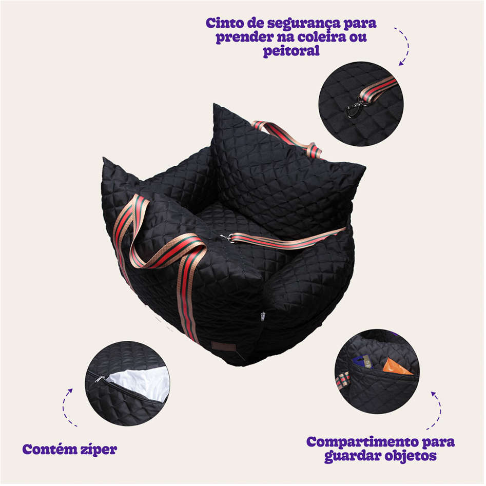 Cama Fábrica Pet Multi Bag D Matelasse Preto - Tam. Único