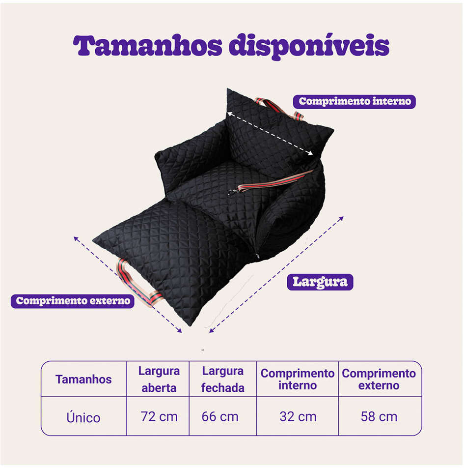 Cama Fábrica Pet Multi Bag D Matelasse Preto - Tam. Único