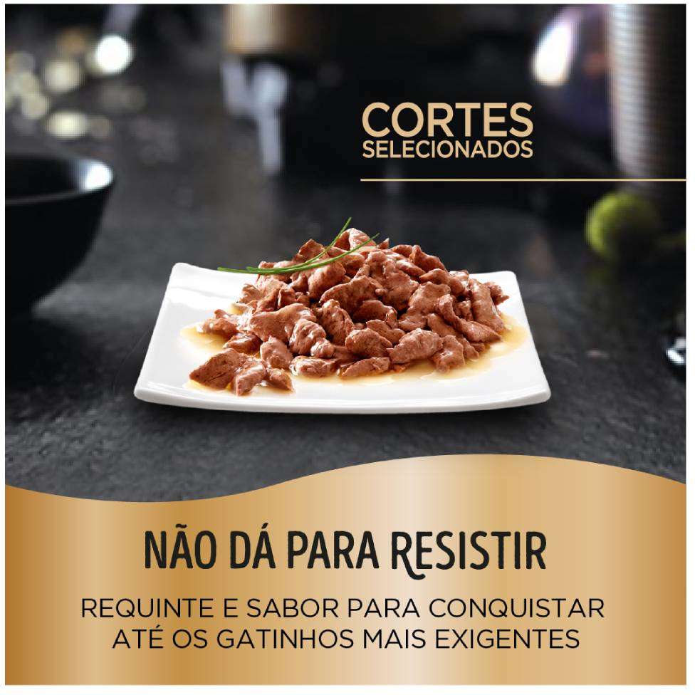 Ração Úmida Sheba Sachê Cortes Selecionados Sabor Carne ao Molho para Gatos Filhotes - 85 g