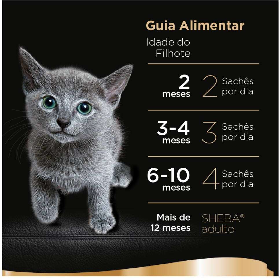 Ração Úmida Sheba Sachê Cortes Selecionados Sabor Atum Marinado para Gatos Filhotes - 85 g