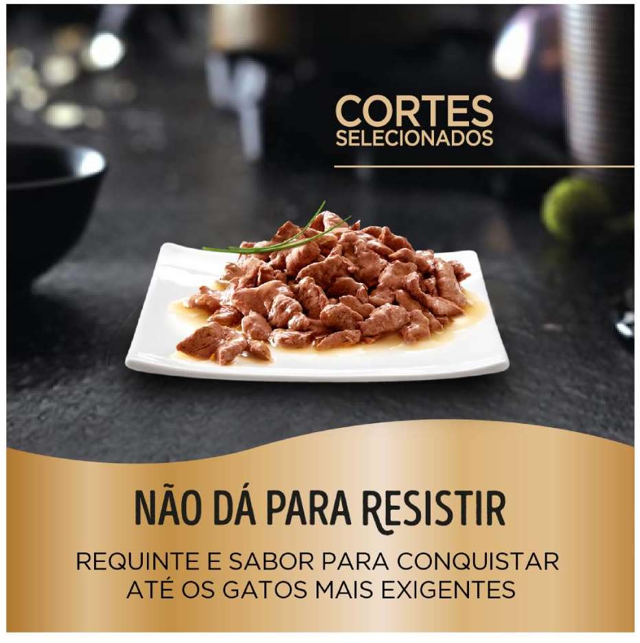 Ração Úmida Sheba Sachê Cortes Selecionados Sabor Carne ao Molho para Gatos Adultos - 85 g - 60 Unidades