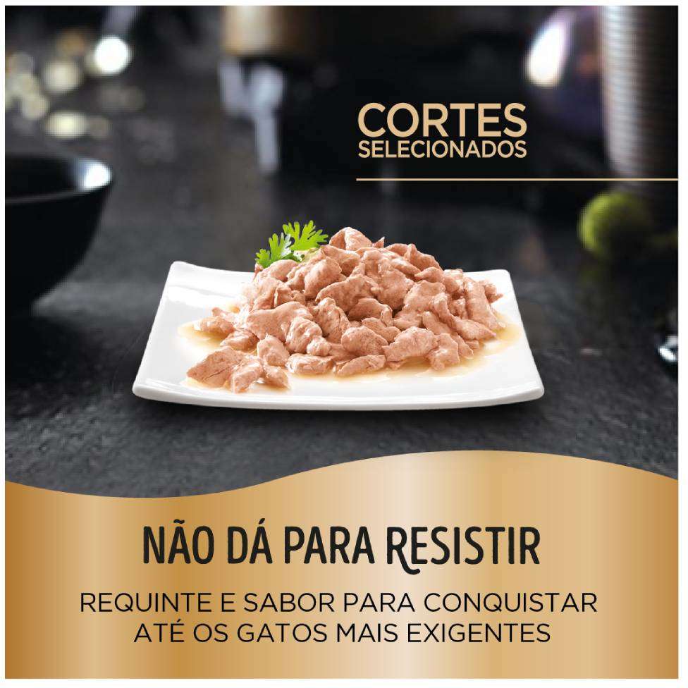 Ração Úmida Sheba Sachê Cortes Selecionados Sabor Atum Marinado para Gatos Adultos - 85 g- 60 Unidades