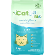 Areia Higiênica Cat Life Bio Fina Rápida Absorção - 2Kg