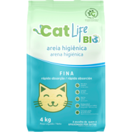 Areia Higiênica Cat Life Bio Fina Rápida Absorção - 4Kg