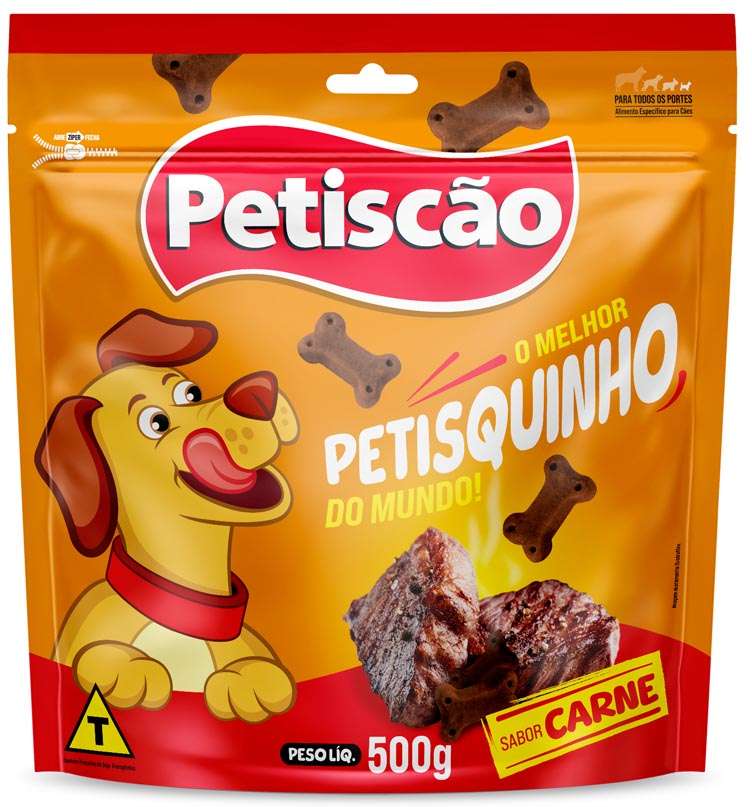 Bifinho Petiscão para Cães Adultos Sabor Carne Ossinho - 500g