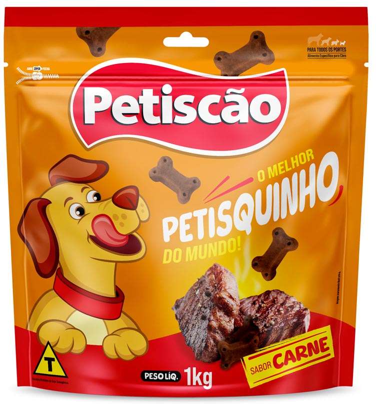 Bifinho Petiscão para Cães Adultos Sabor Carne Ossinho - 1Kg