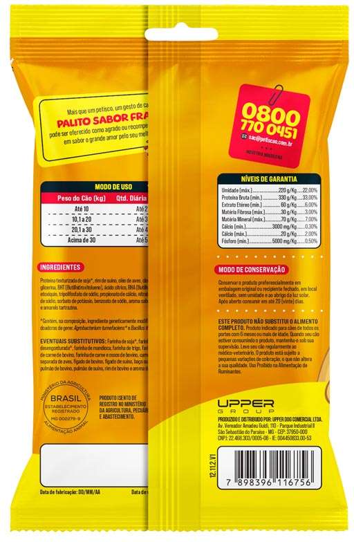 Bifinho Petiscão para Cães Adultos Porte Médio e Grande Sabor Frango - 60g