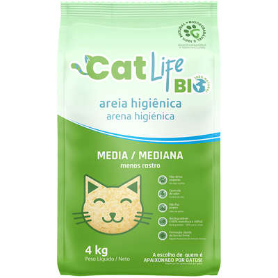 Areia Higiênica Cat Life Bio Média Menos Rastro