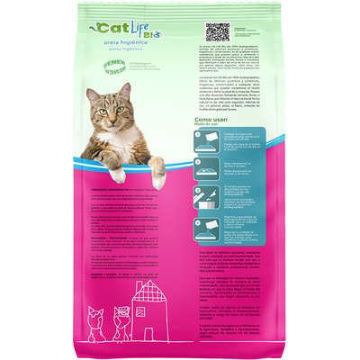 Areia Higiênica Cat Life Bio Grossa Zero Rastro Mais Limpeza