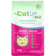 Areia Higiênica Cat Life Bio Grossa Zero Rastro Mais Limpeza - 4Kg