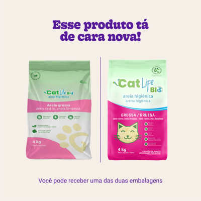Areia Higiênica Cat Life Bio Grossa Zero Rastro Mais Limpeza