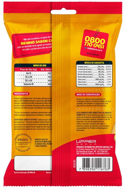 Bifinho Petiscão para Cães Adultos Porte Médio e Grande Sabor Carne - 60g