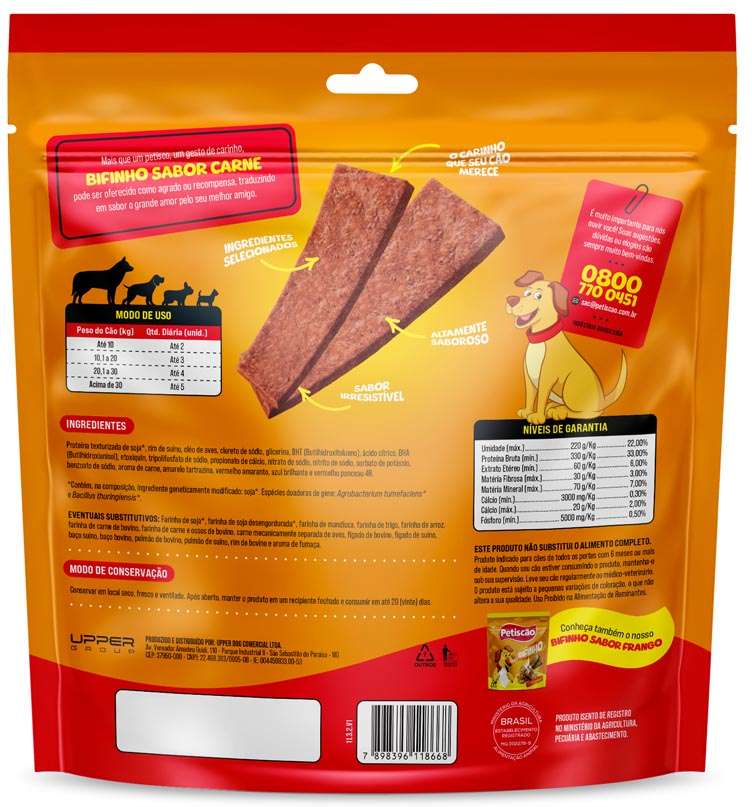 Bifinho Petiscão para Cães Sabor Carne - 250g