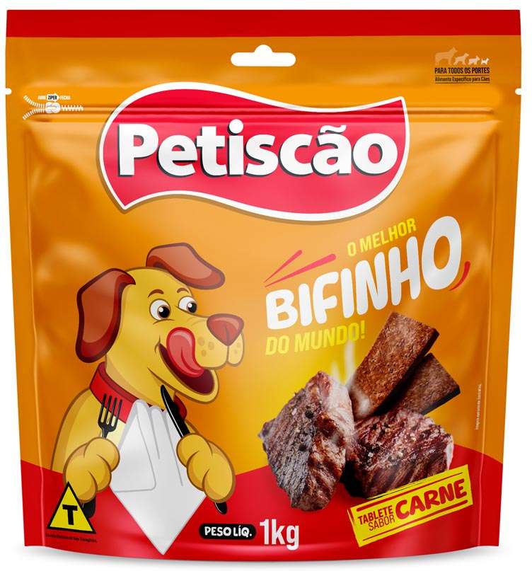 Bifinho Petiscão para Cães Sabor Carne - 1Kg