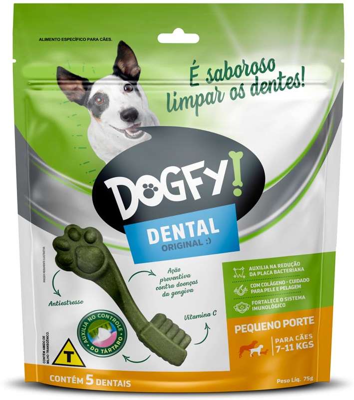 Petisco Dogfy para Cães Adultos Porte Pequeno Sabor Menta - 5 Unidades