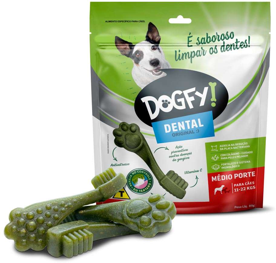 Petisco Dogfy para Cães Adultos Porte Médio Sabor Menta - 3 Unidades