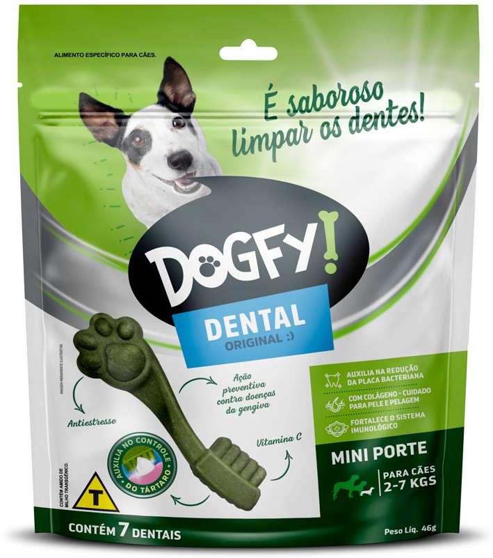 Petisco Dogfy para Cães Adultos Porte Mini Sabor Menta - 7 Unidades