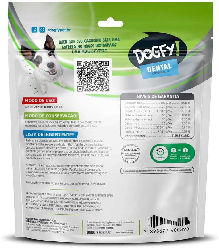 Petisco Dogfy para Cães Adultos Porte Mini Sabor Menta - 7 Unidades