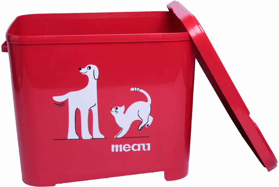 Porta Ração Meau Vermelho para Cães e Gatos - 15Kg