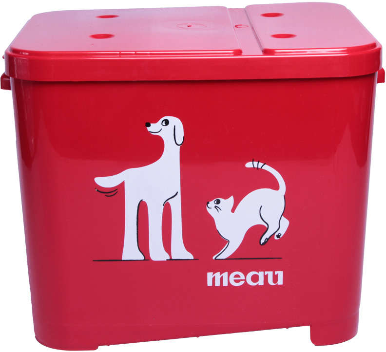 Porta Ração Meau Vermelho para Cães e Gatos - 15Kg